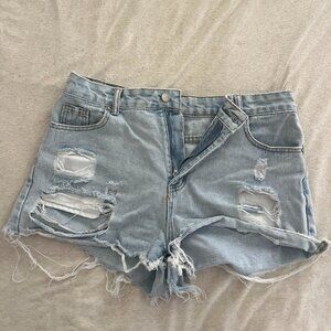 Shein frayed denim Daisy Duke shorts size L